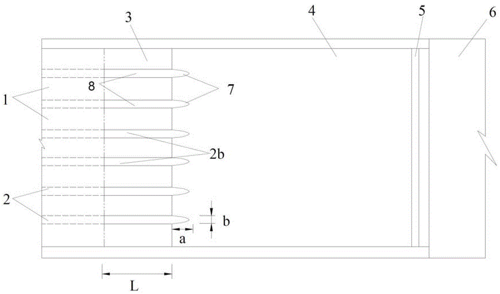 Underflow energy dissipation structure for fish back type drop bank