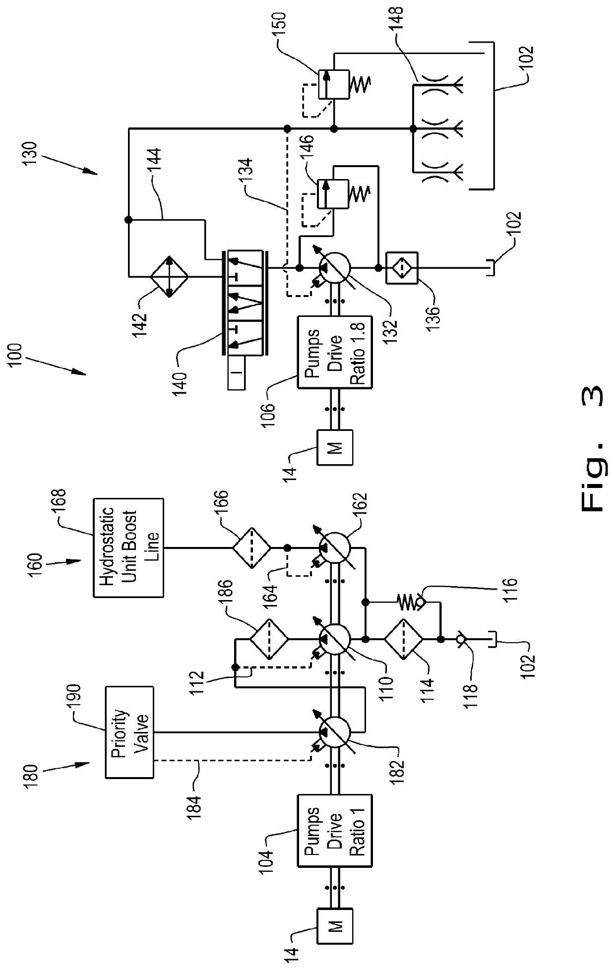 Hydraulic circuit for use on CVT vehicle