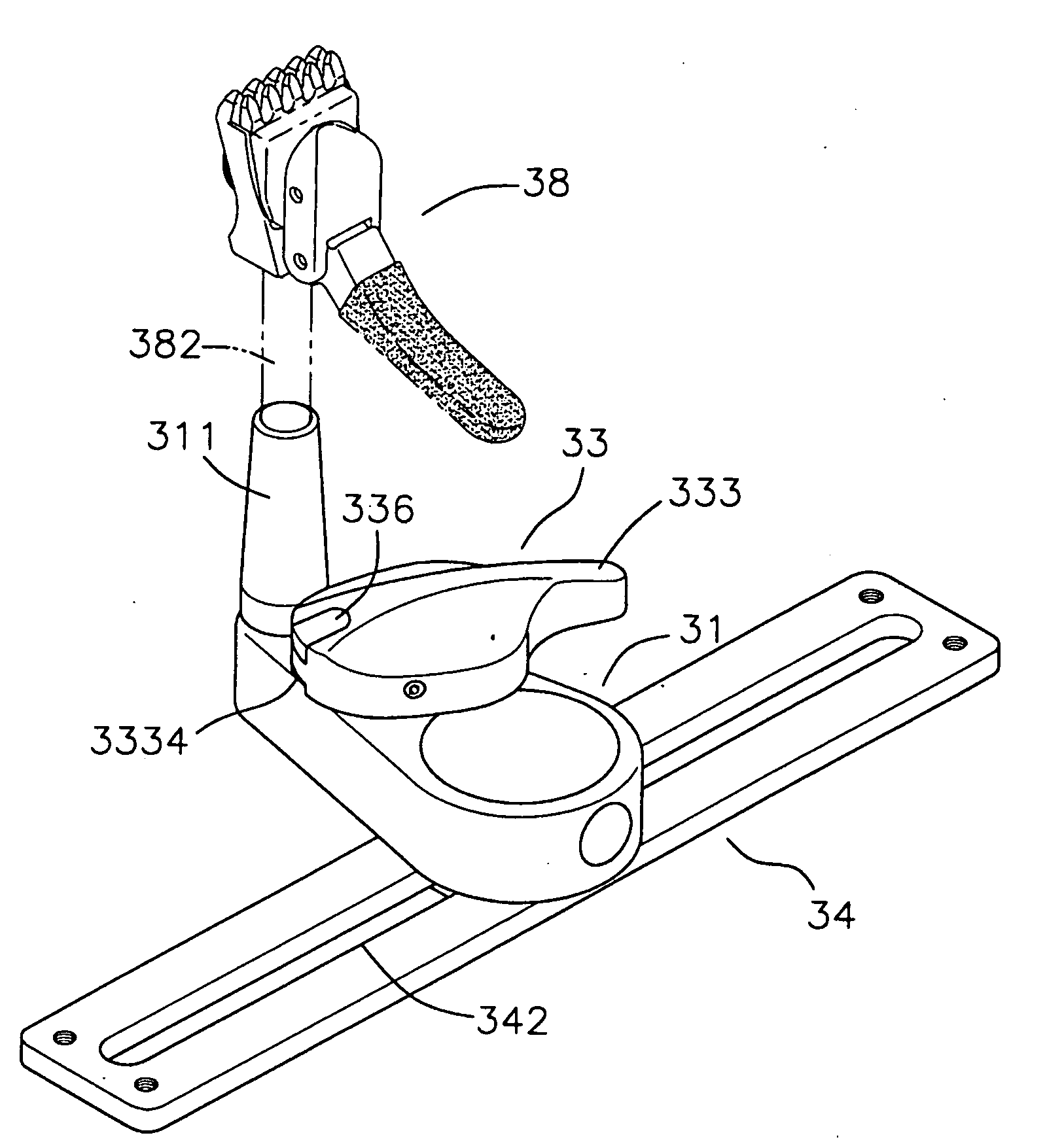 Clamping assembly for clamping strings of stringing machine for sport rackets