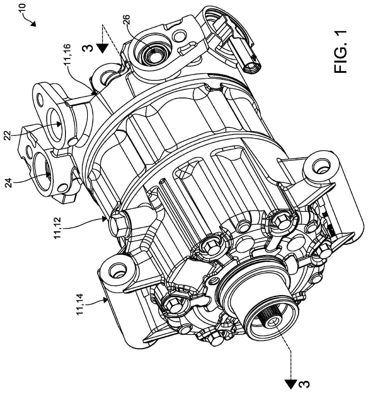 Vapor injected piston compressor