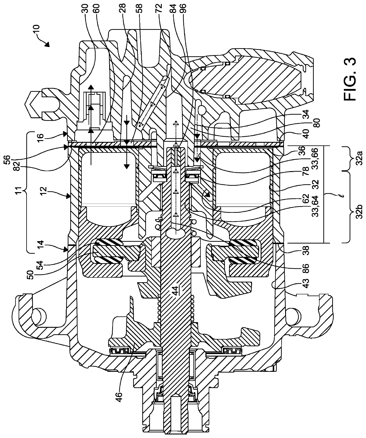 Vapor injected piston compressor