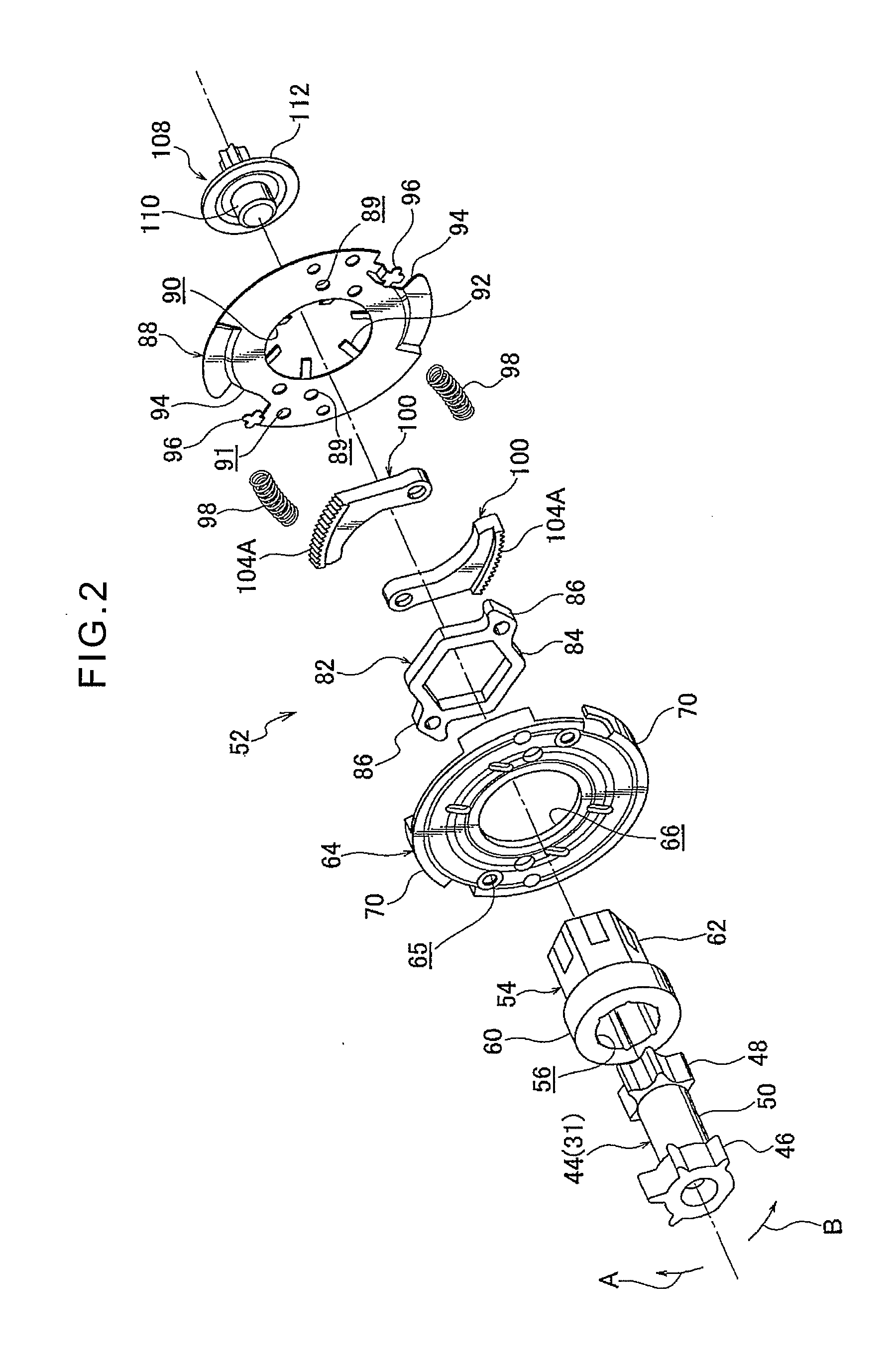 Webbing take-up device