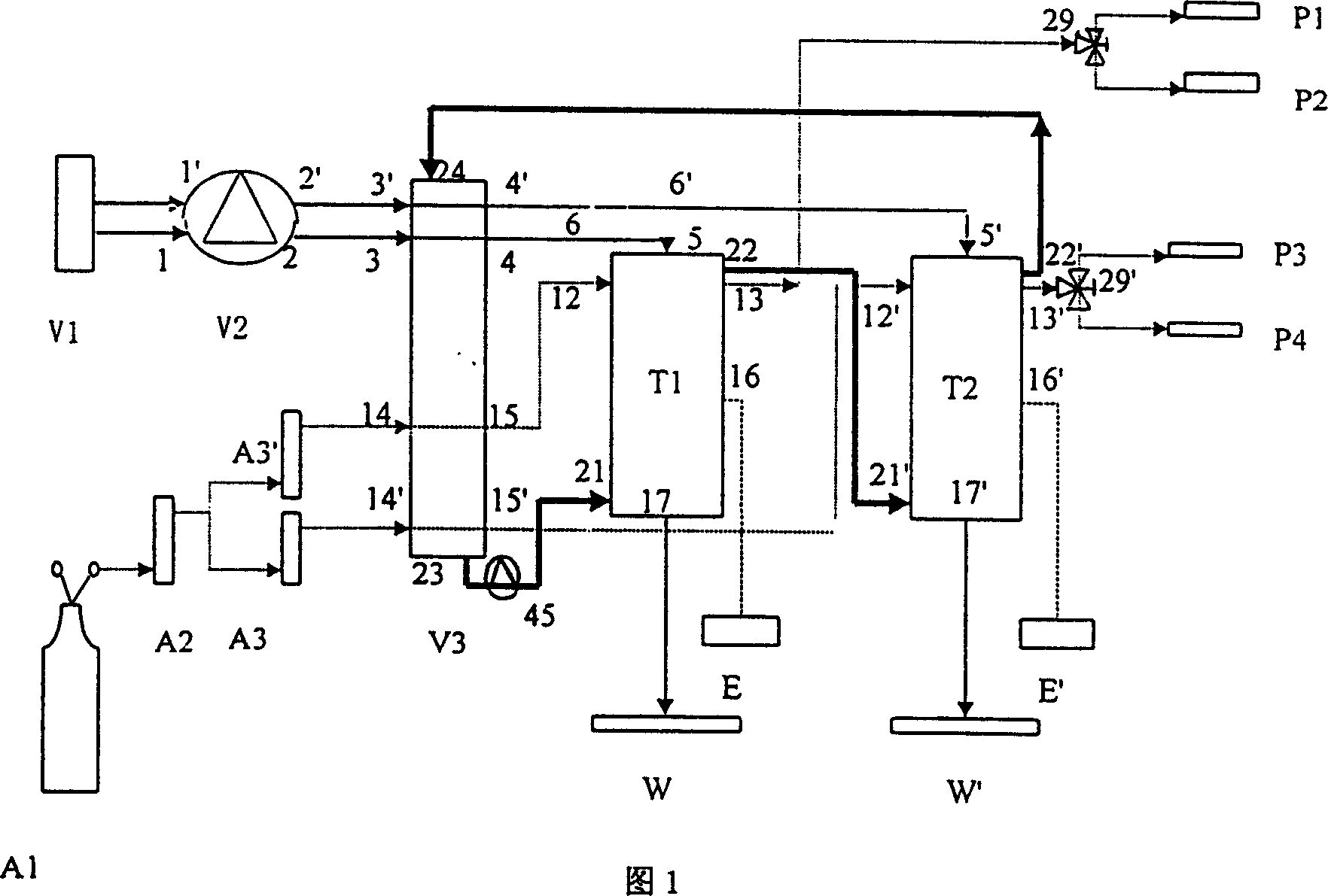 Method for researching nigration and conversion of pollutant in soil and its equipment