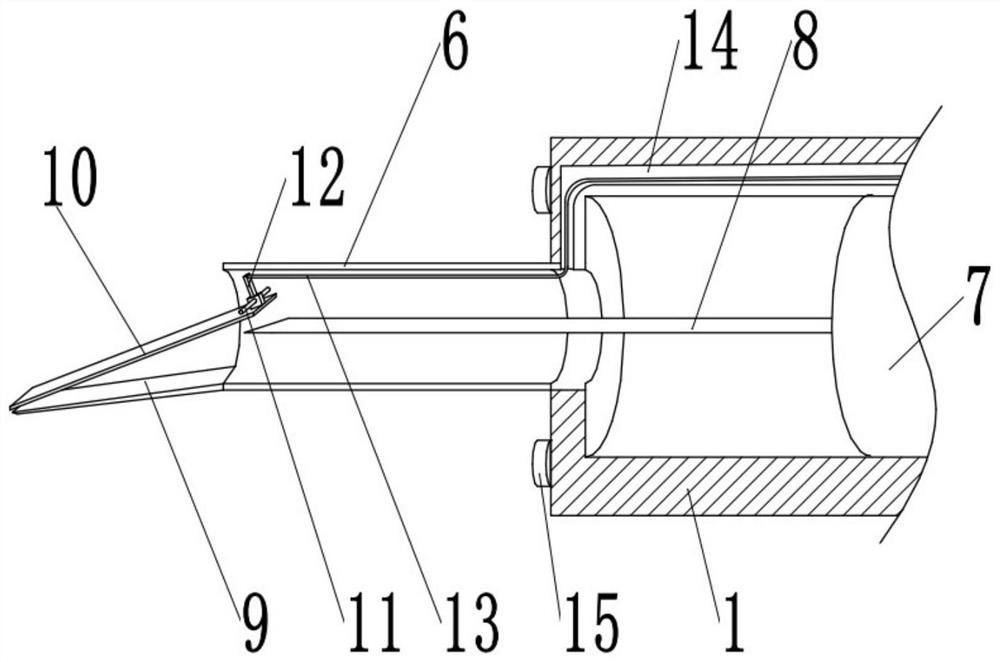 Clamp type separation injector device used during injection of injection type bone repair material