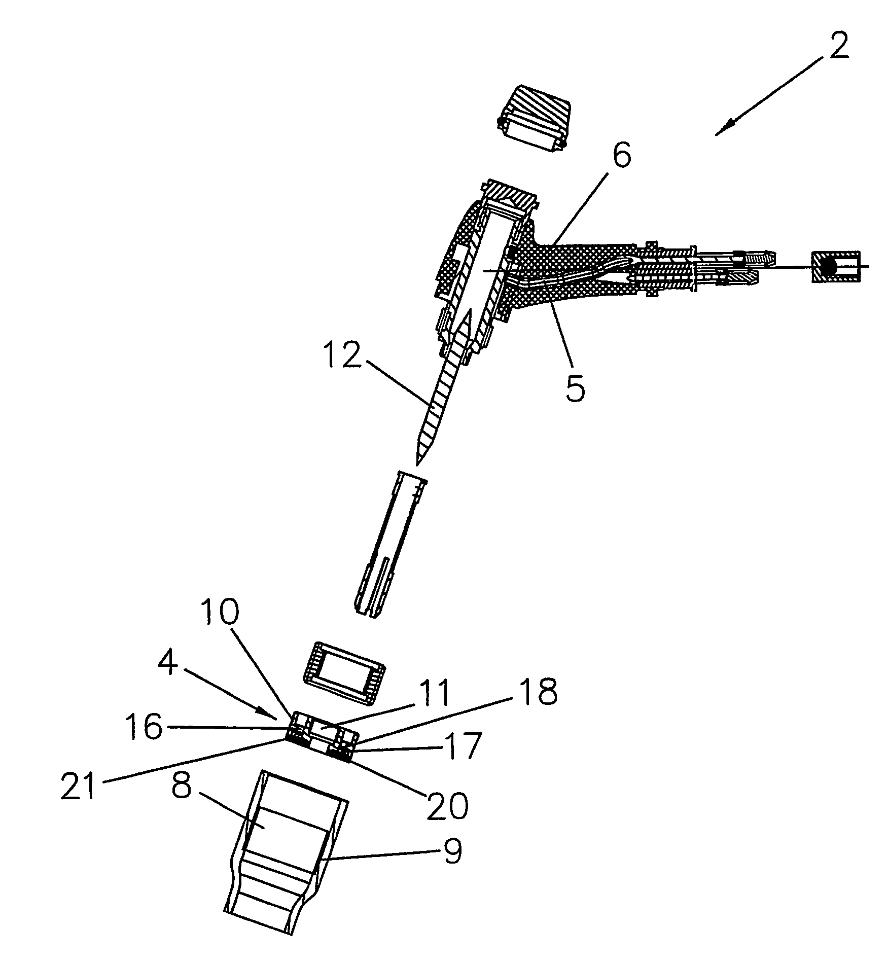 Insertion element, gas lens with such an insertion element, and welding torch with such a gas lens