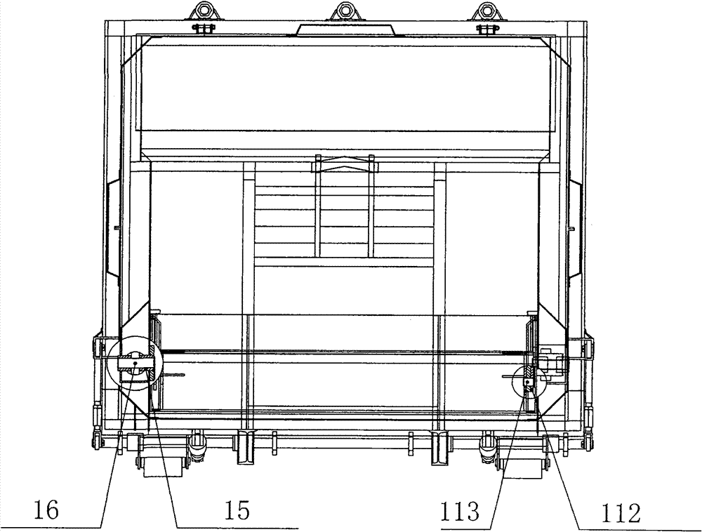 One-piece horizontal movable type garbage compressor