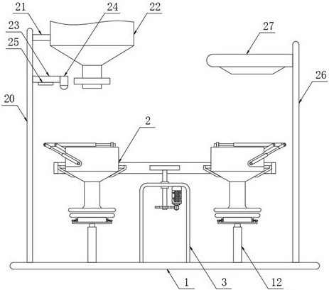 A weighing device for food packaging