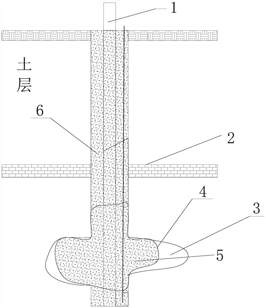 Construction method of anti-floating anchor rod for karst cave in limestone area