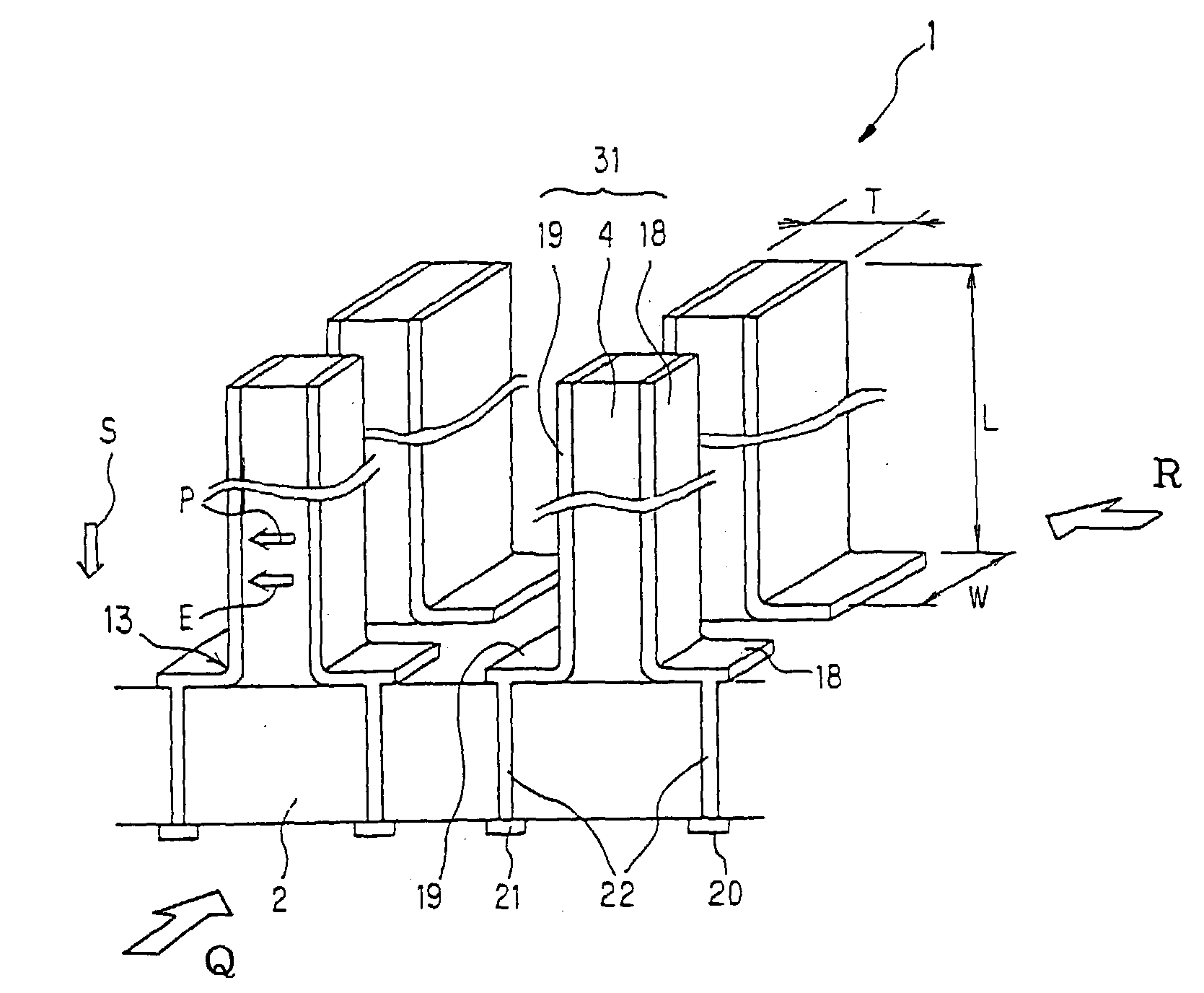 Matrix type piezoelectric/electrostrictive device and manufacturing method thereof