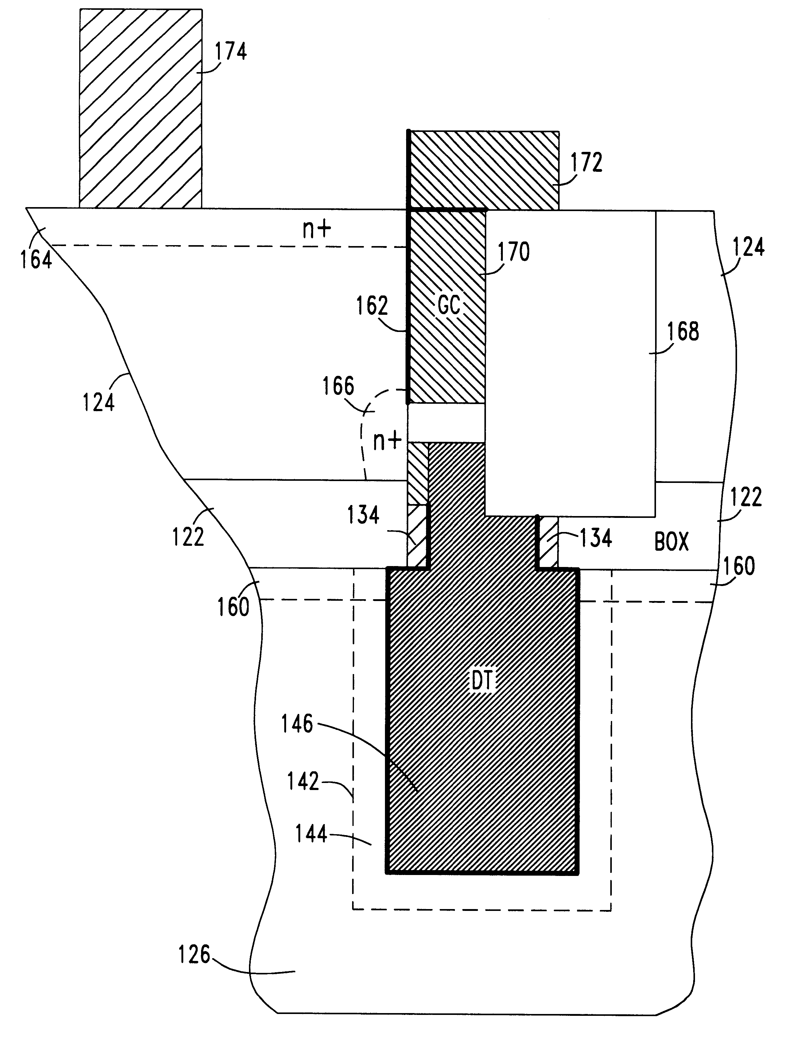 Silicon-on-insulator vertical array device trench capacitor DRAM