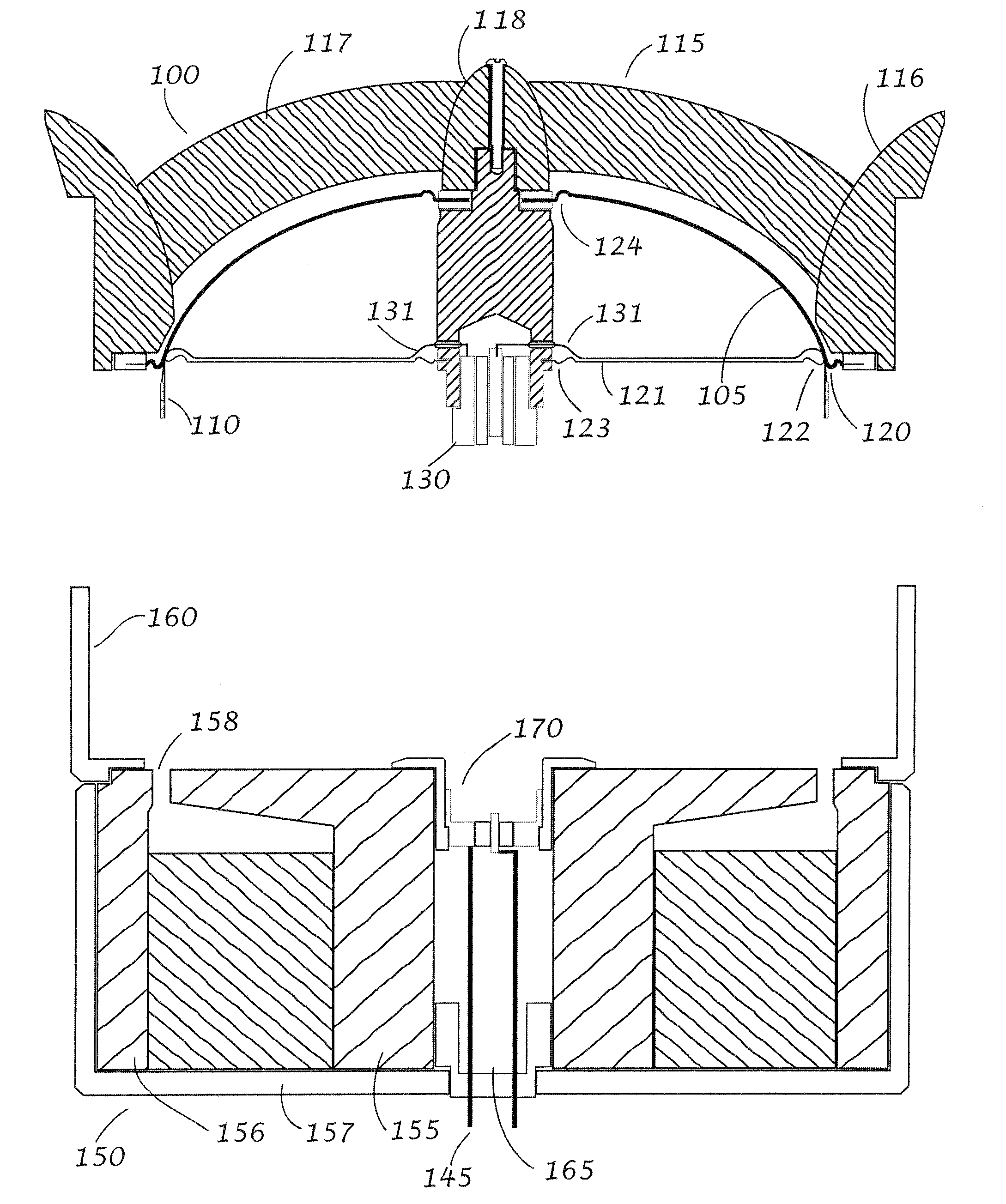 High-frequency diaphragm and voice coil assembly