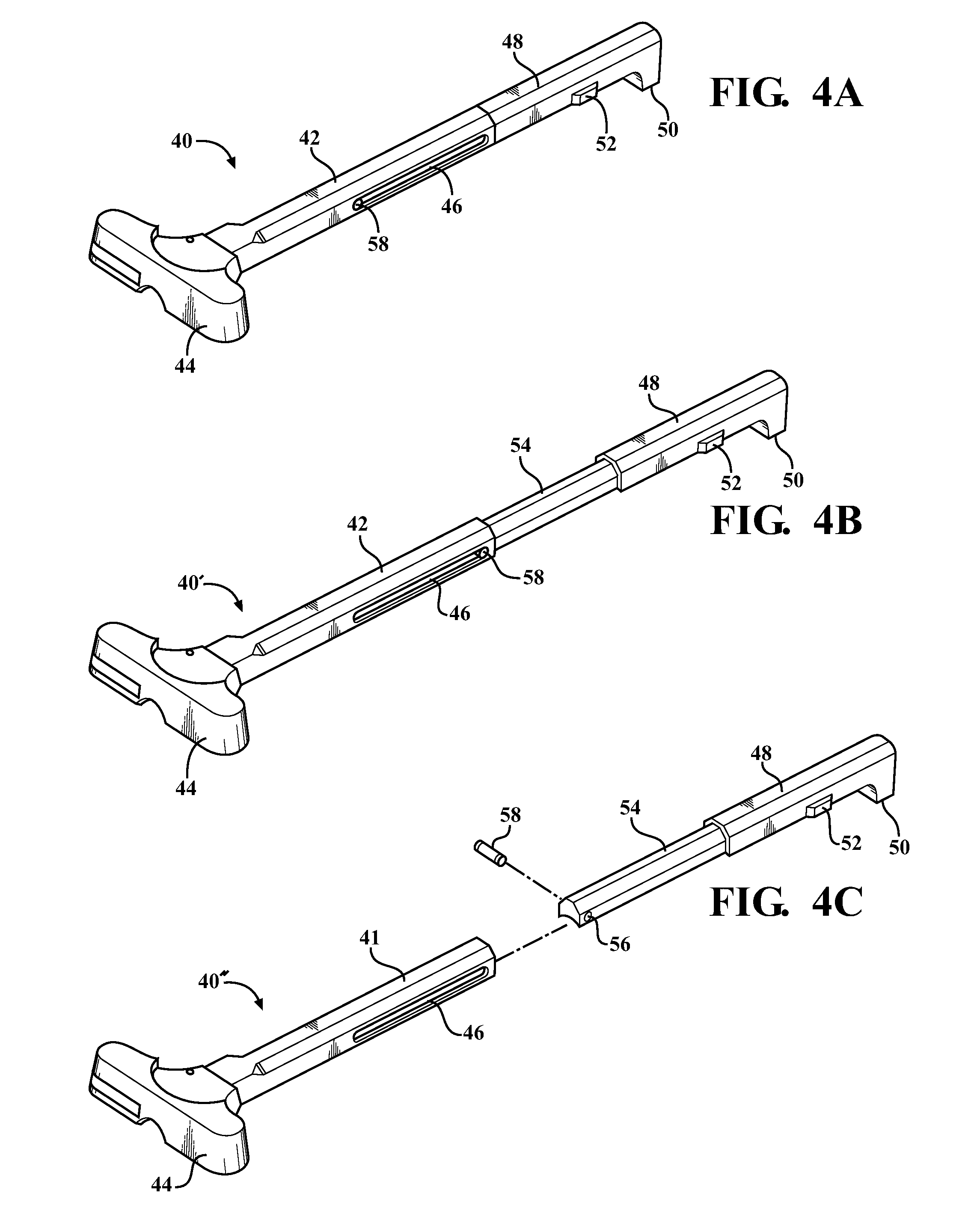 Anti jam, grooved and expanding charging handle for sub caliber actions