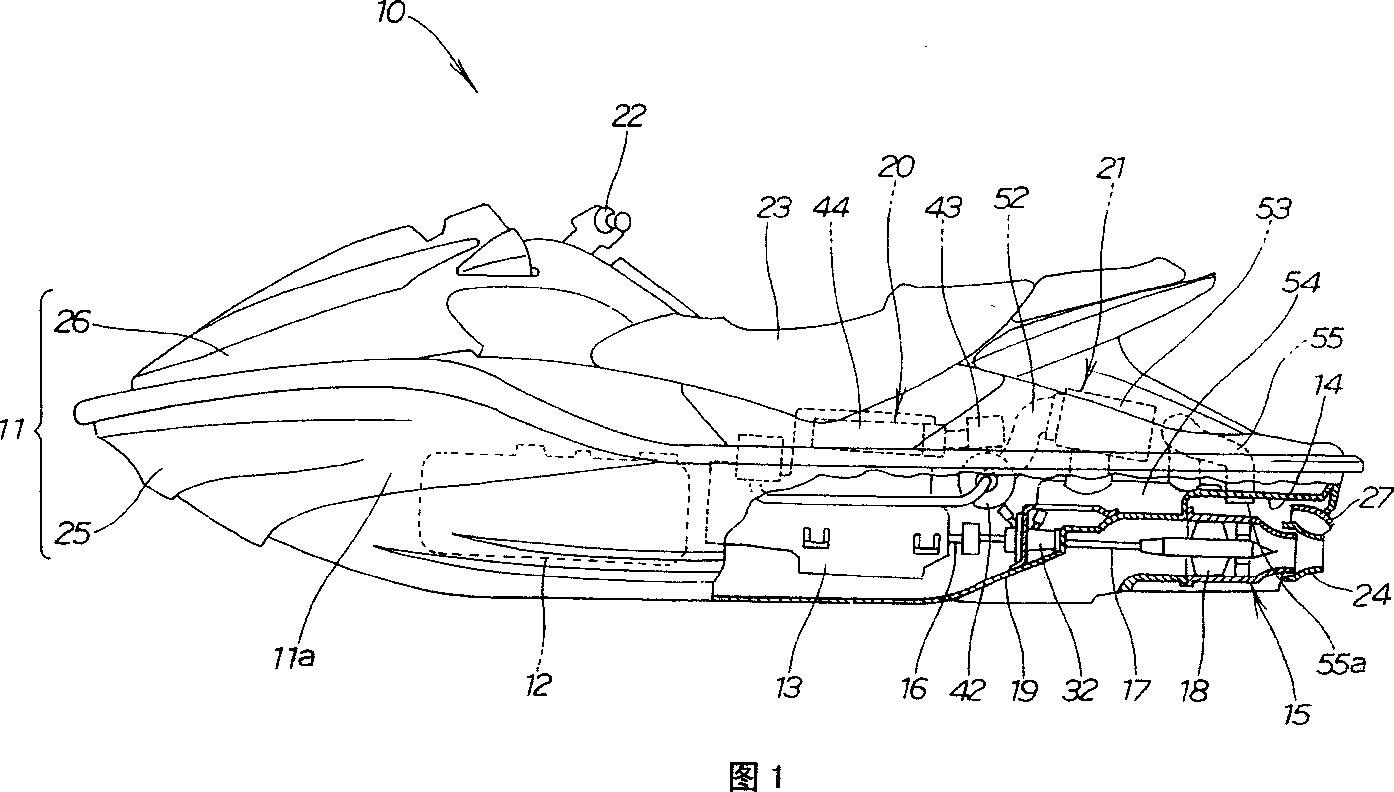 Exhaust structure for small watercraft