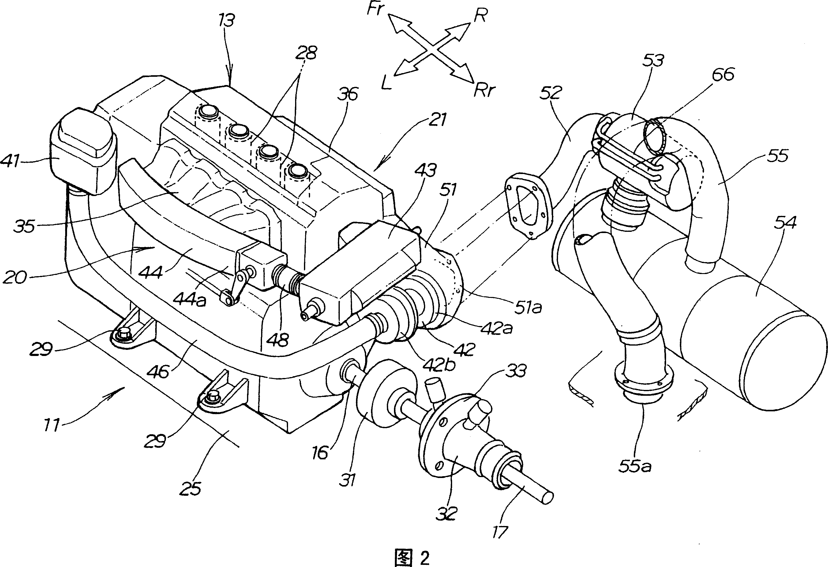 Exhaust structure for small watercraft