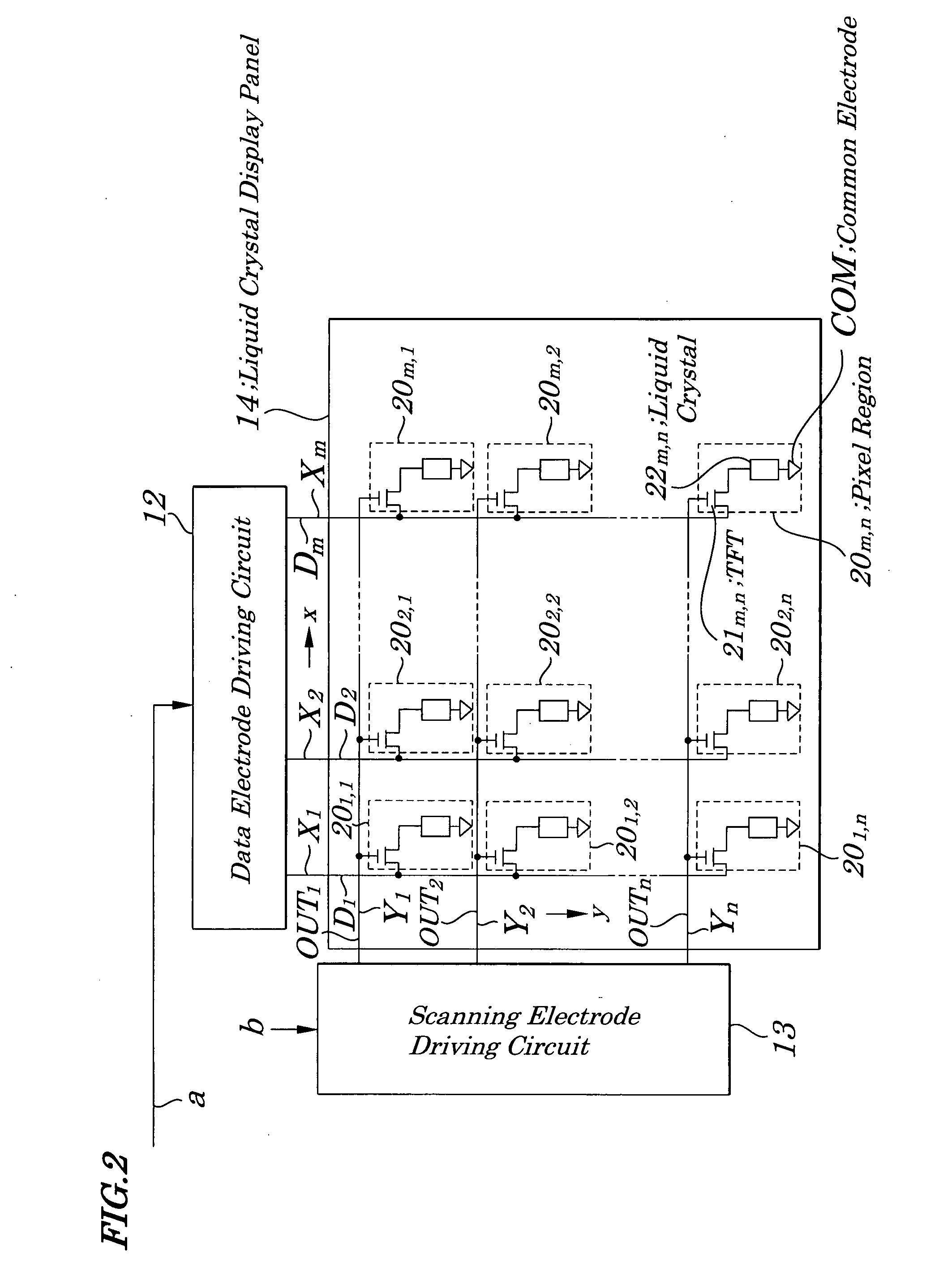 Liquid crystal display device, driving control circuit and driving method used in same