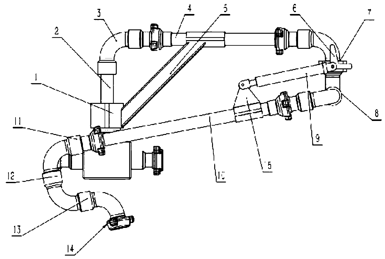 Quick connecting auxiliary device for high-pressure manifold of fracturing truck