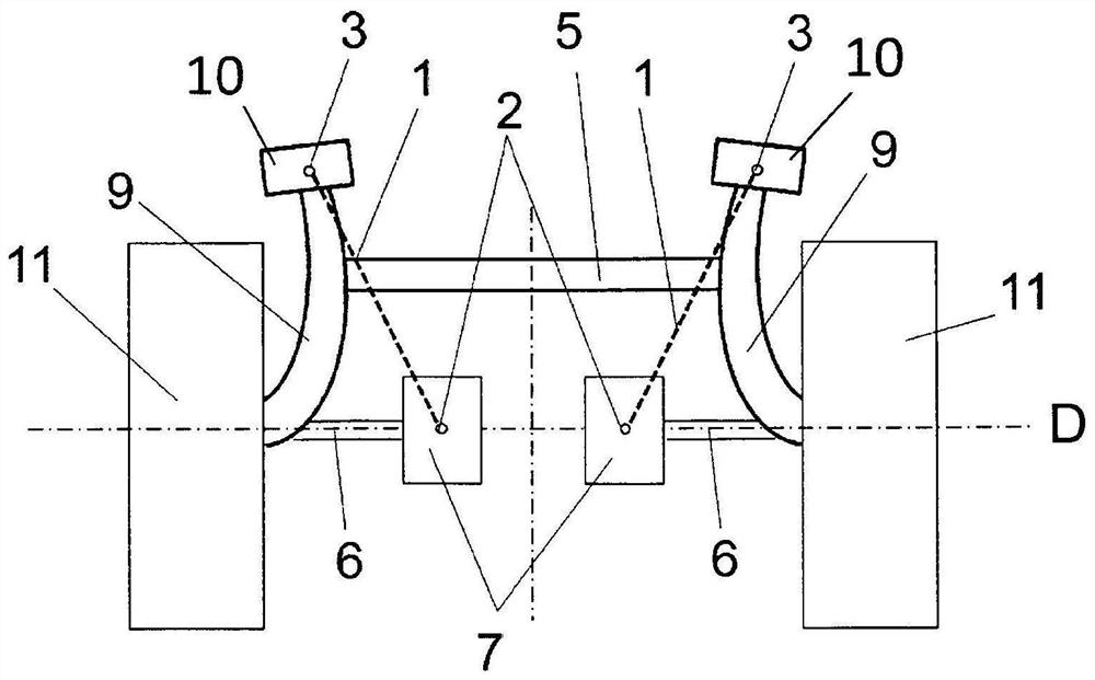 Combined tie-rod axles for vehicles