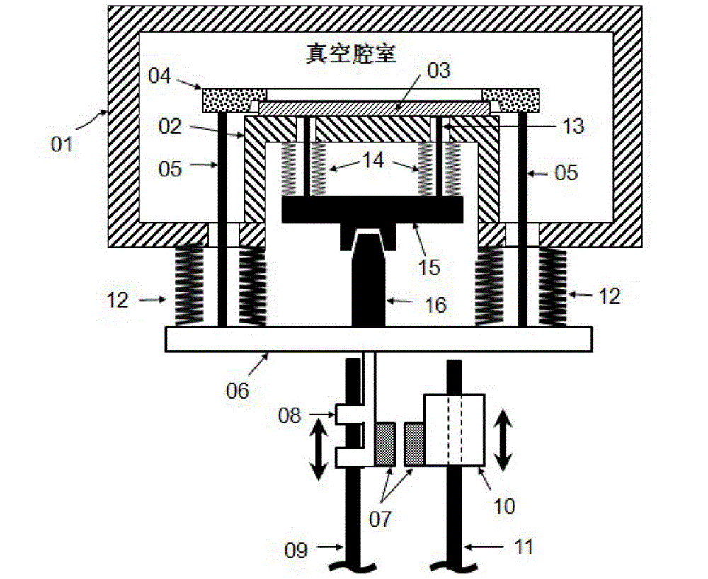 Mechanical-type chip clamping-pressing device for vacuum plasma technology