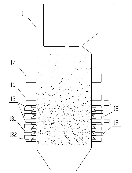 Combustion device for tangentially fired boiler and ultralow NOx combustion method employing same
