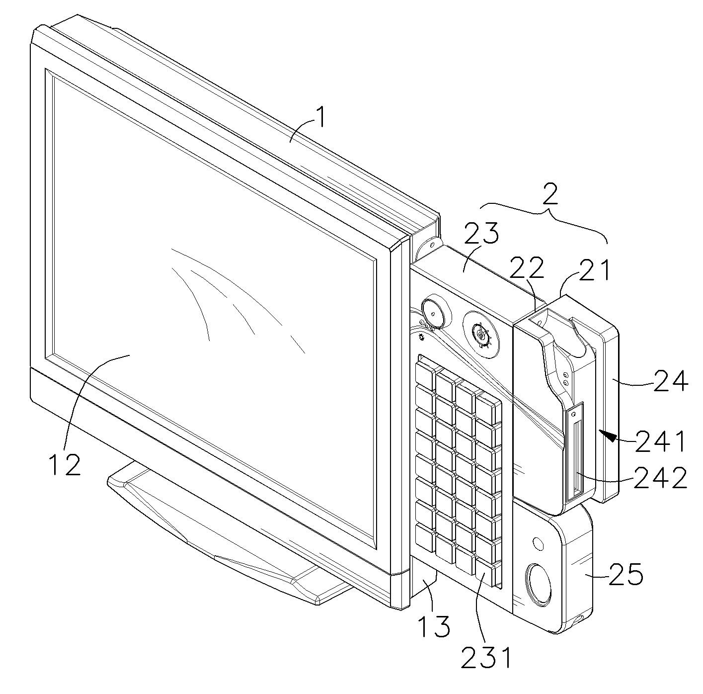 Computer and peripheral apparatus connection arrangement