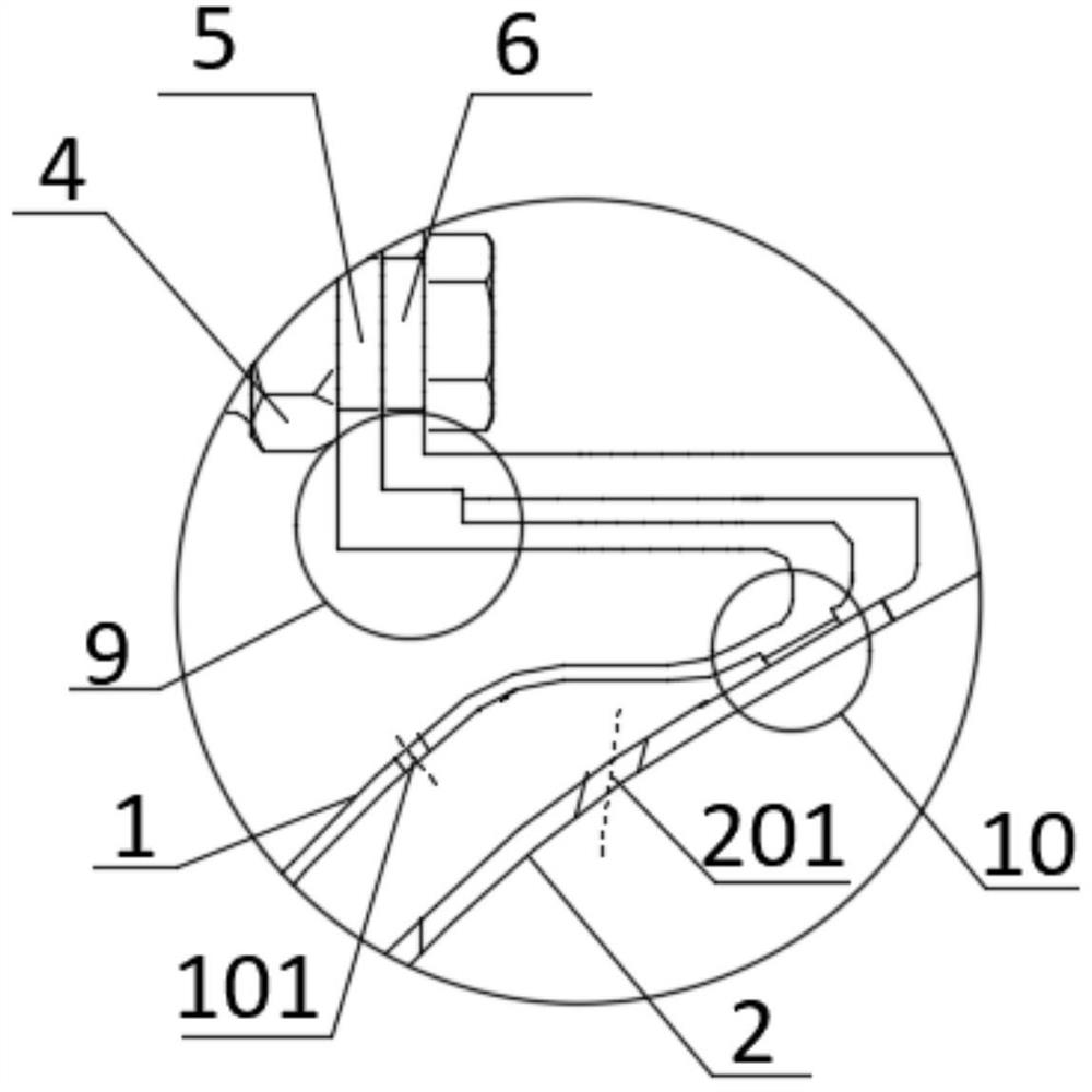 Double-wall large elbow pipe structure