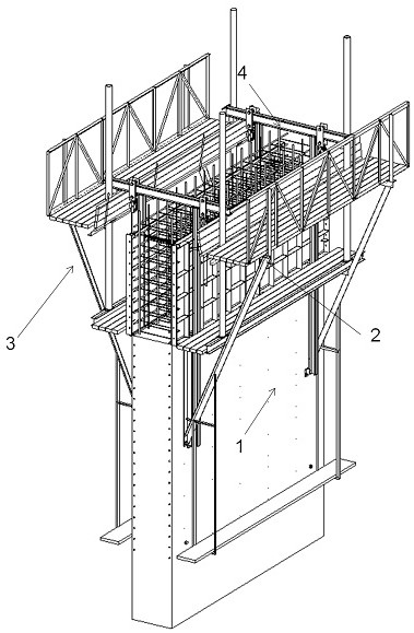 An interactive lifting formwork device and construction method