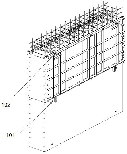 An interactive lifting formwork device and construction method