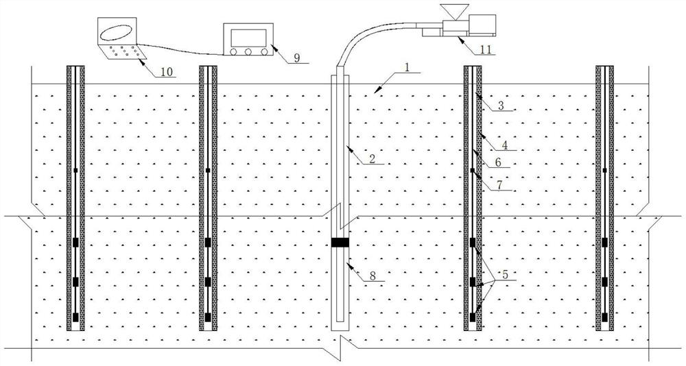 Device and method for measuring and controlling the diffusion range of cement-based grout in overburden grouting