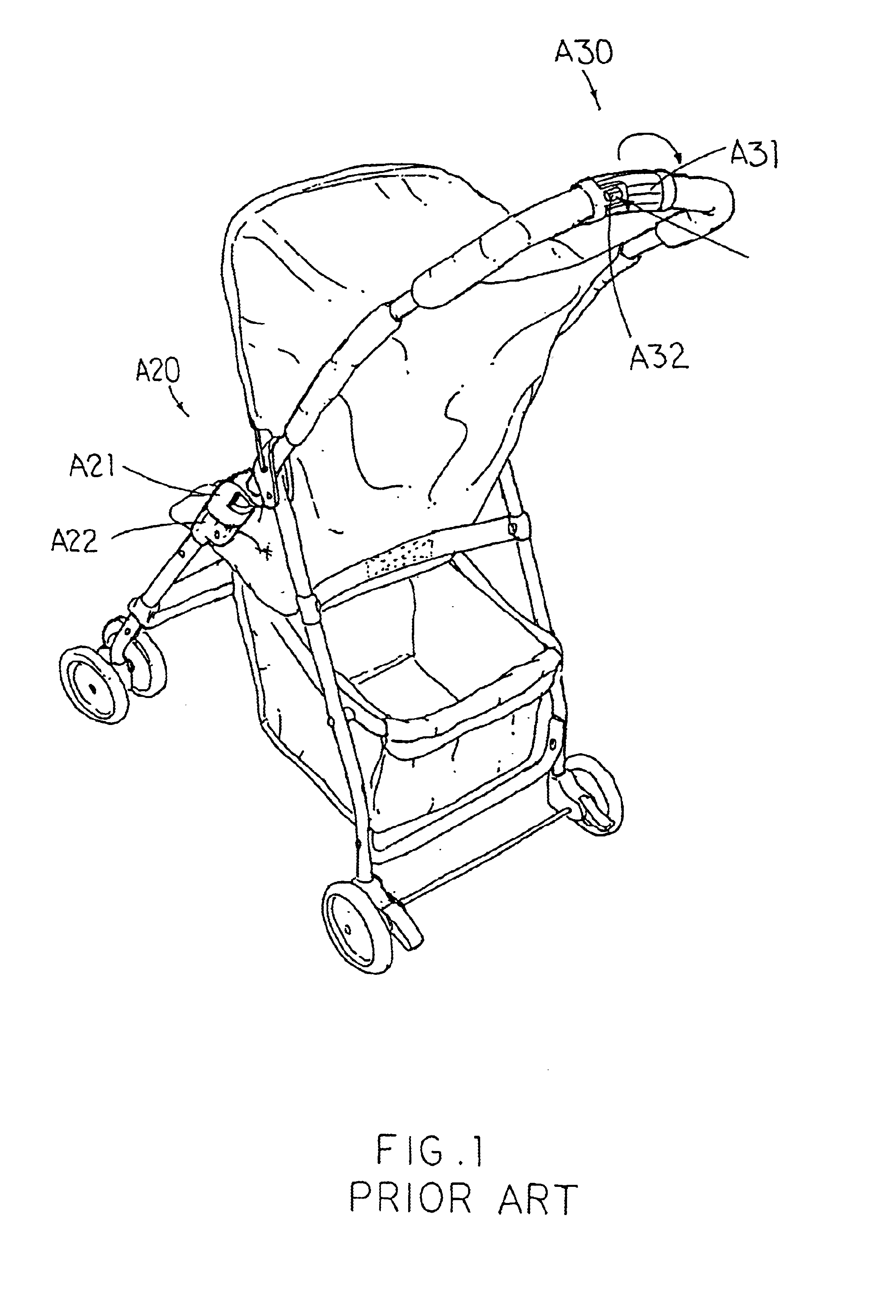 One-hand operational control device of foldable stroller