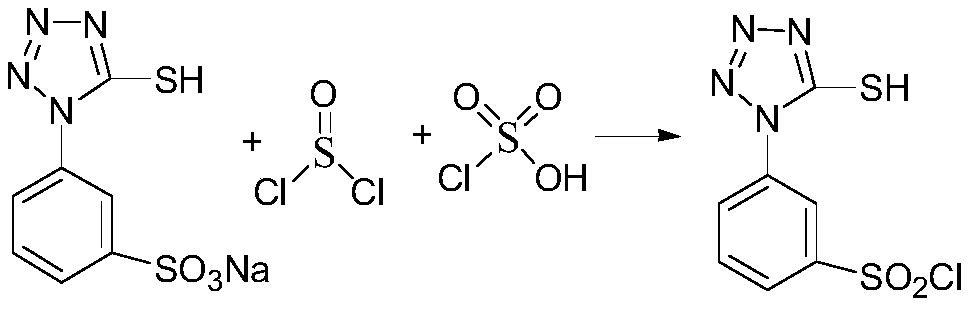 Preparation method of 3-(5-mercapto-1-tetrazolyl)benzene sulfonyl chloride
