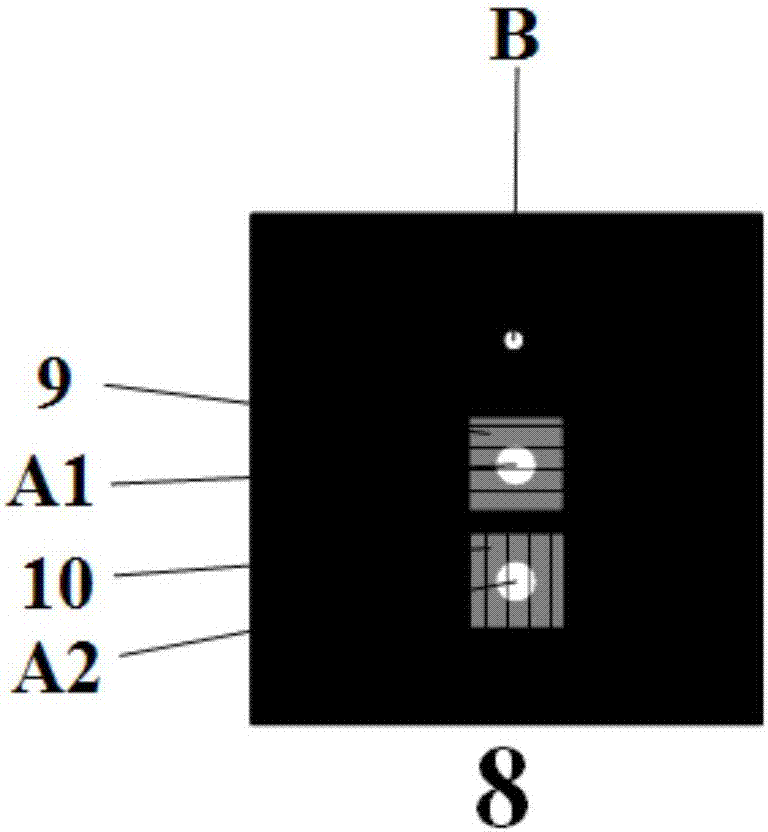 A double-field digital holographic detection device and method based on a one-dimensional period grating and point diffraction