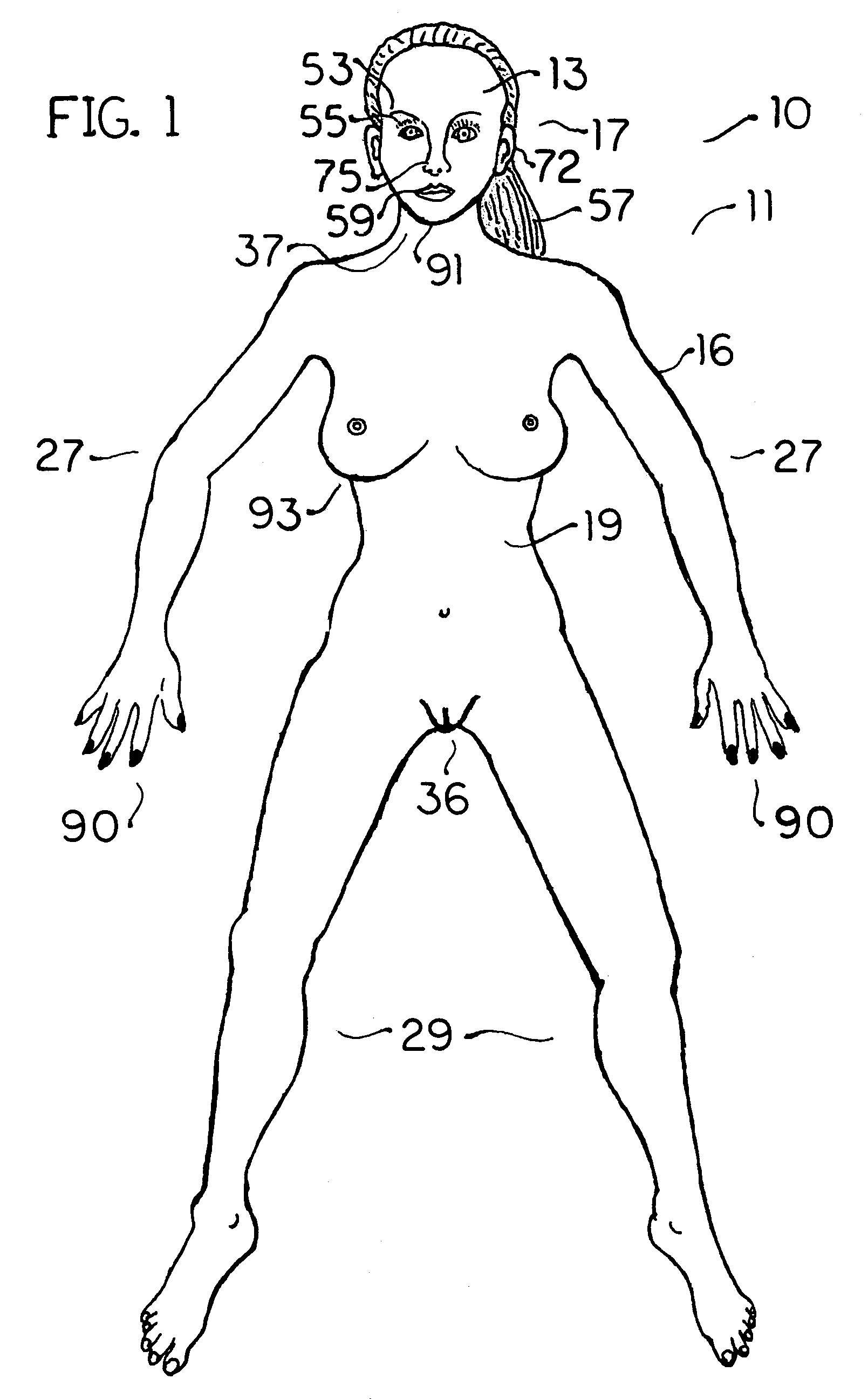 Full size fully articulated doll with selectively displayed alterative faces