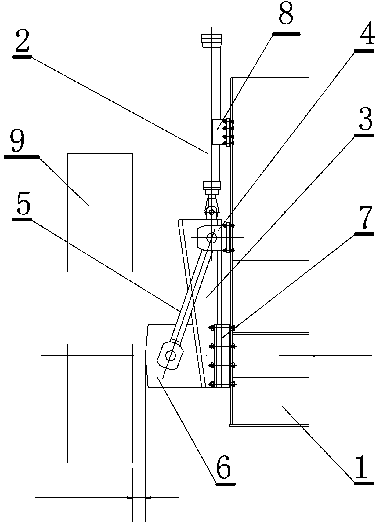 Wedge-shaped block self-locking top tight device for ship lift