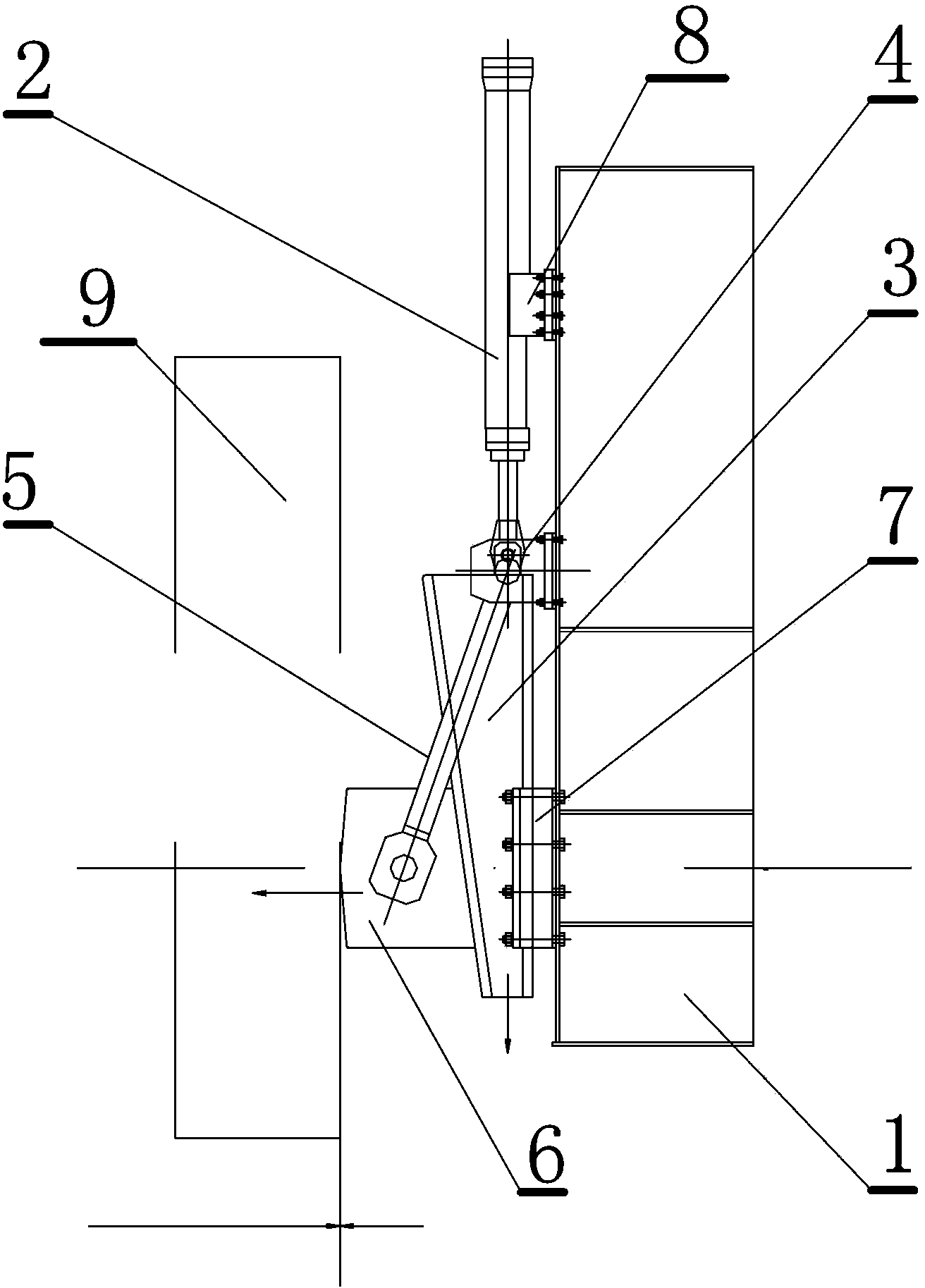 Wedge-shaped block self-locking top tight device for ship lift