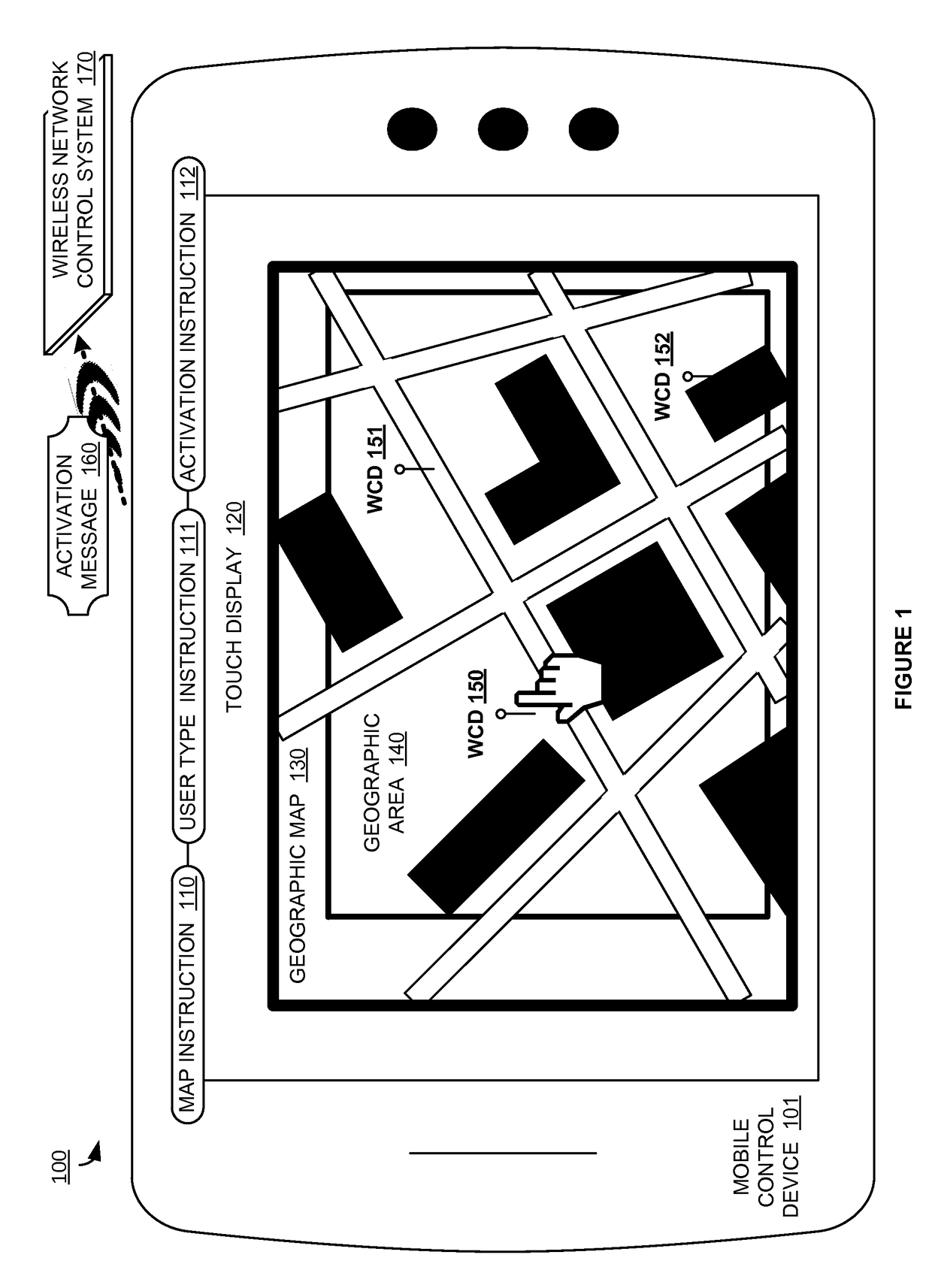 Management of wireless communication devices by a mobile control device