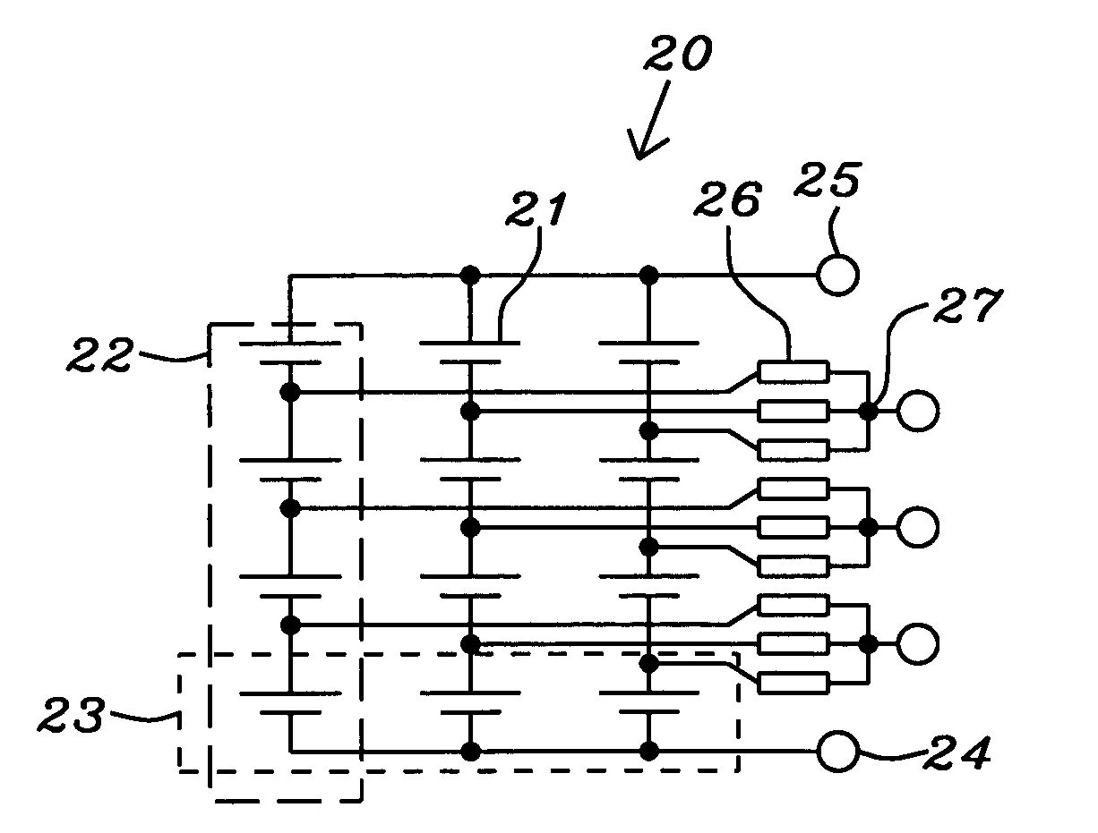 Connection scheme for multiple battery cells