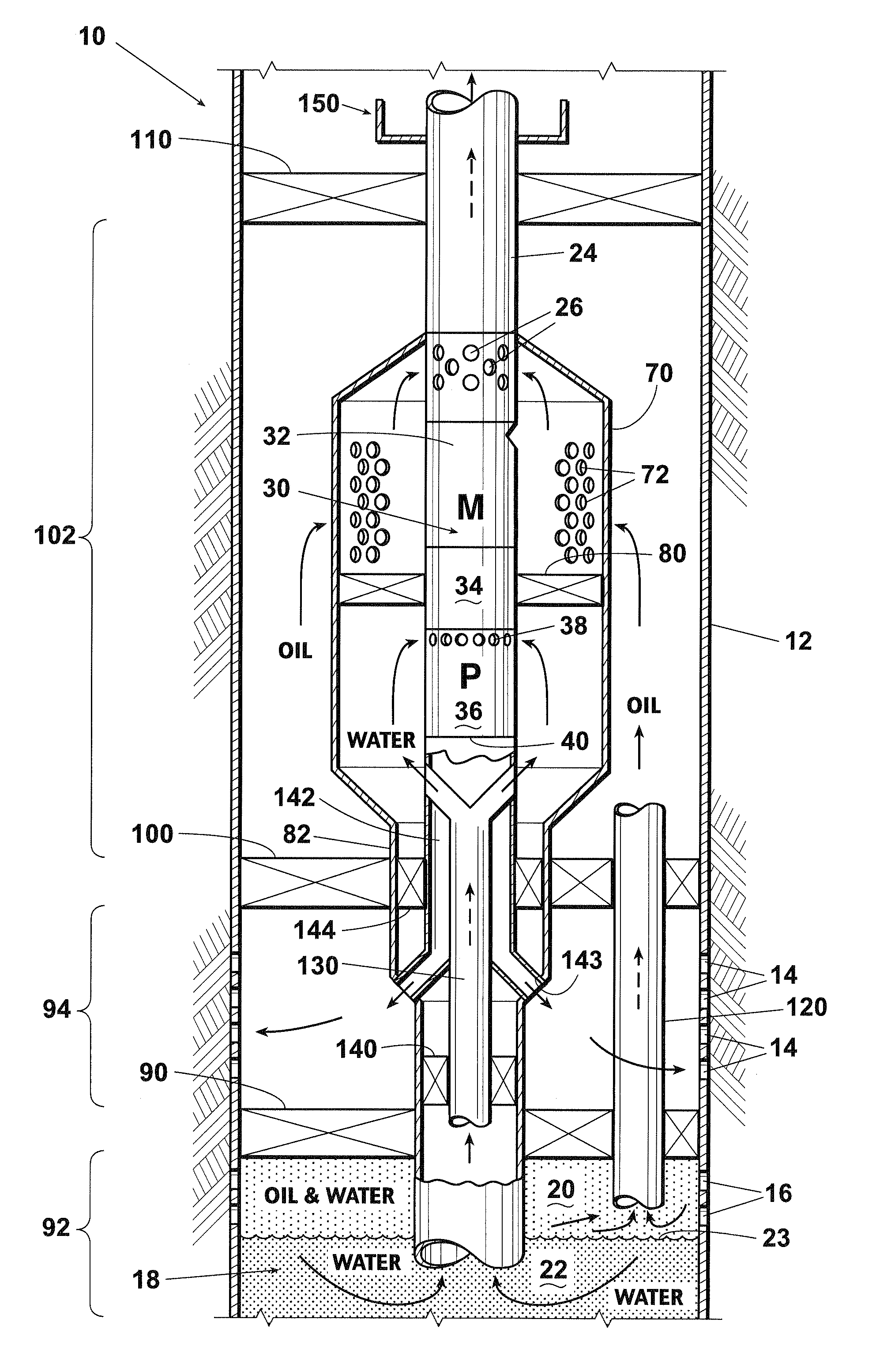Inverted electrical submersible pump completion to maintain fluid segregation and ensure motor cooling in dual-stream well