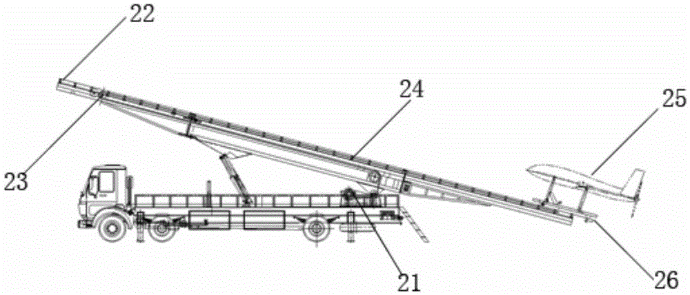 Air and hydraulic pressure system with power-controlled unmanned aerial vehicle launcher