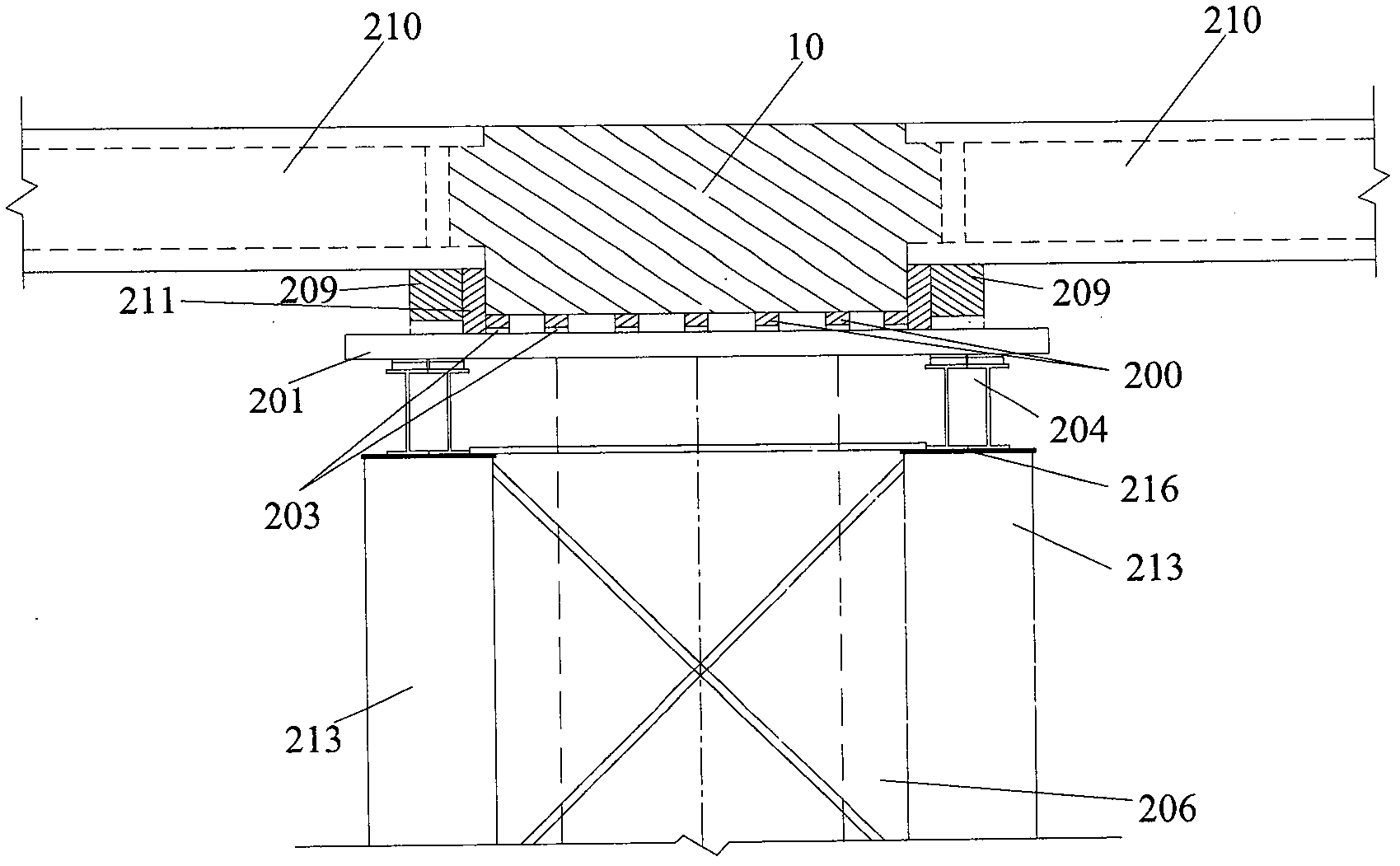 Post-poured hidden coping construction method for converting simply supported beams into continuous beams