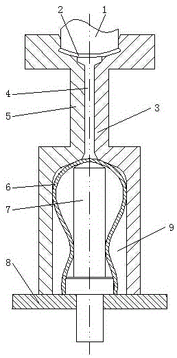 Process for manufacturing glass goblets by machine blowing and machine pressing in sequence