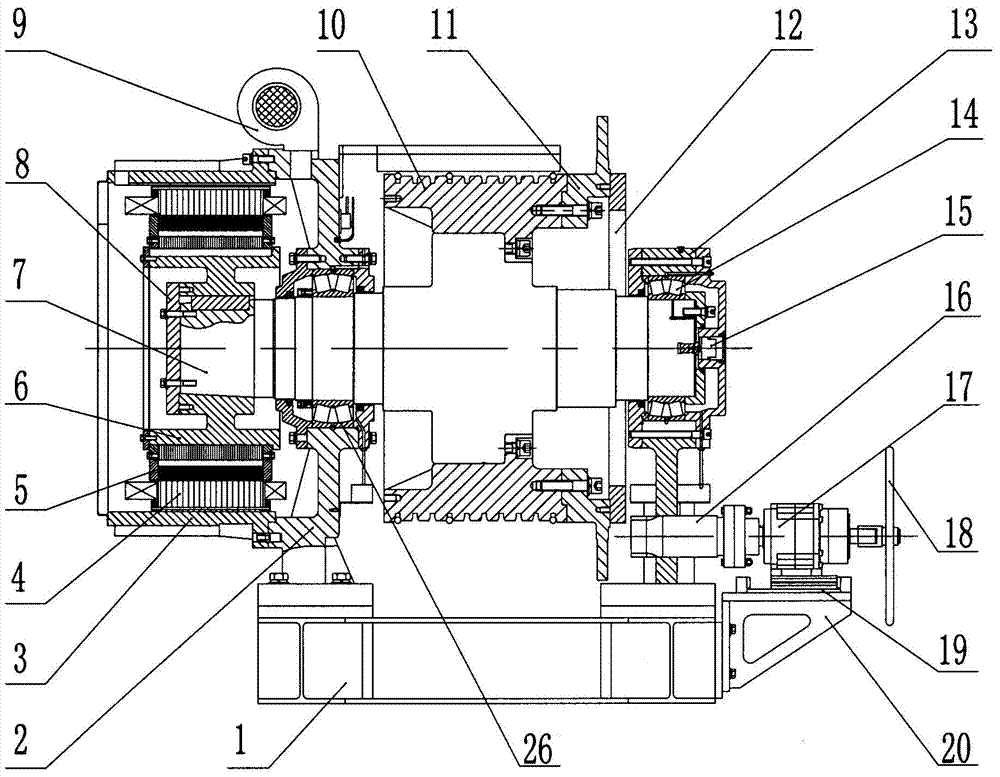 Inner rotor permanent magnet synchronous traction machine