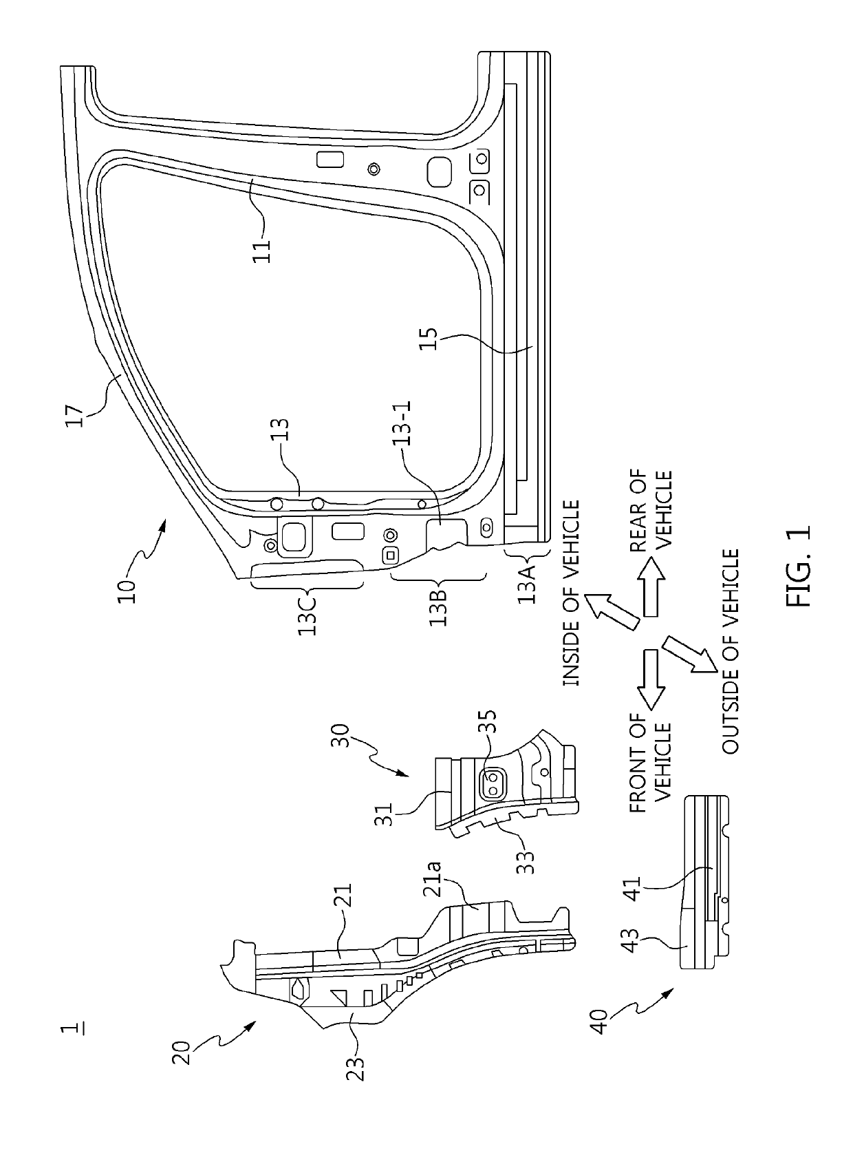Collision load multi-decentralization type side body frame and vehicle including the same