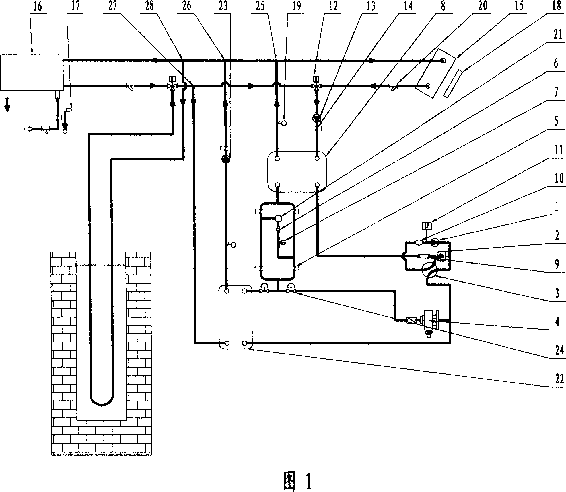 An apparatus for heating, air-conditioning and hot-water generation