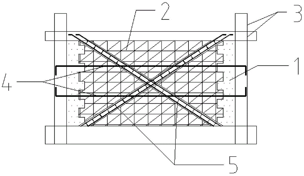 Filler wall with built-in crossed ladder reinforcing steel bars and manufacture method of filler wall
