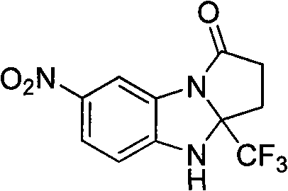 7-nitryl-3a-(trifluoromethyl)-2,3,3a,4-tetrahydrogen-1H-benzo(d) pyrrole (1,2-a) imidazole-1-ketone and synthesis method thereof