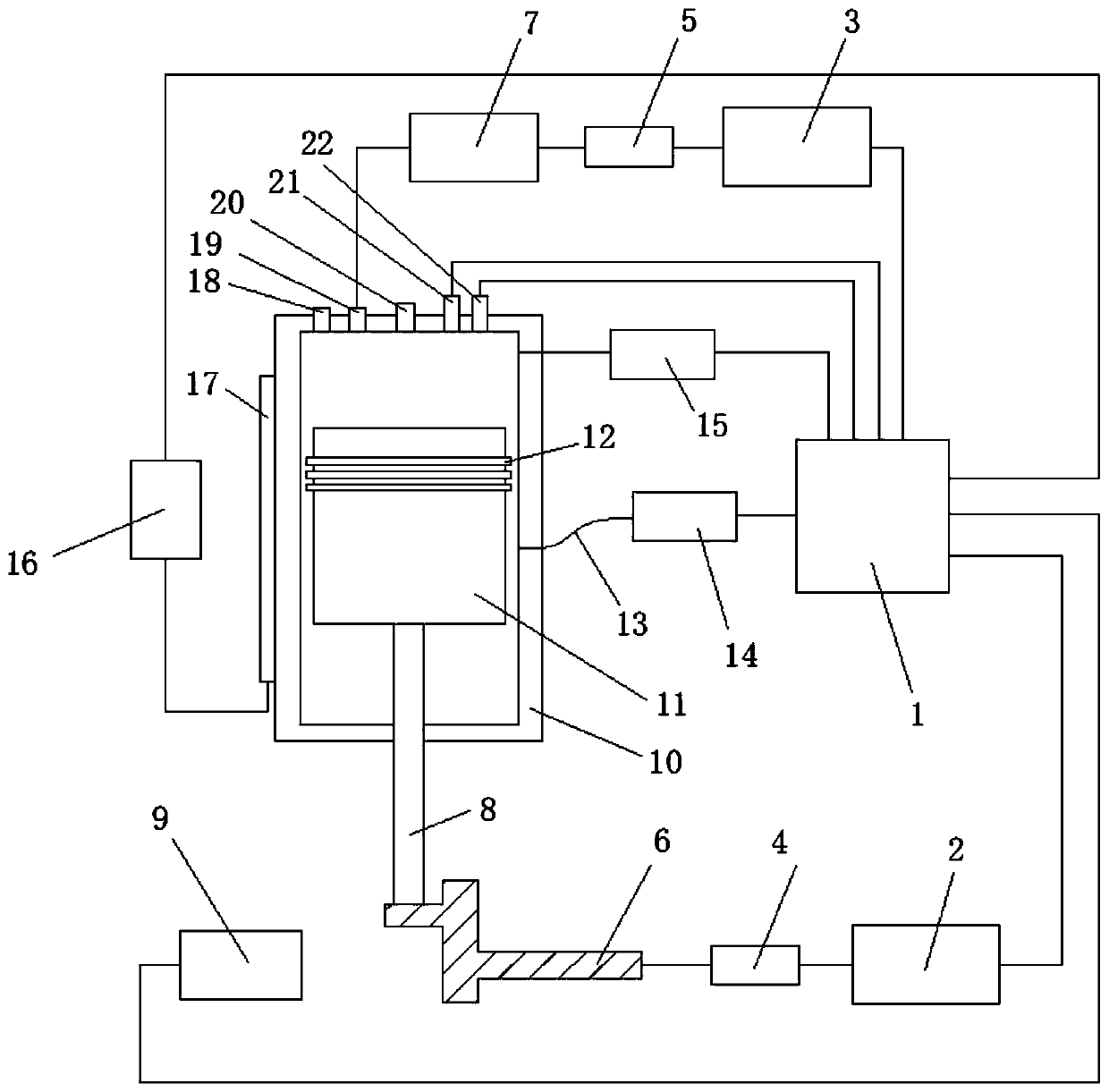 Simulator for measuring lubricating oil film thickness of cylinder of internal combustion engine by TDLAS technology