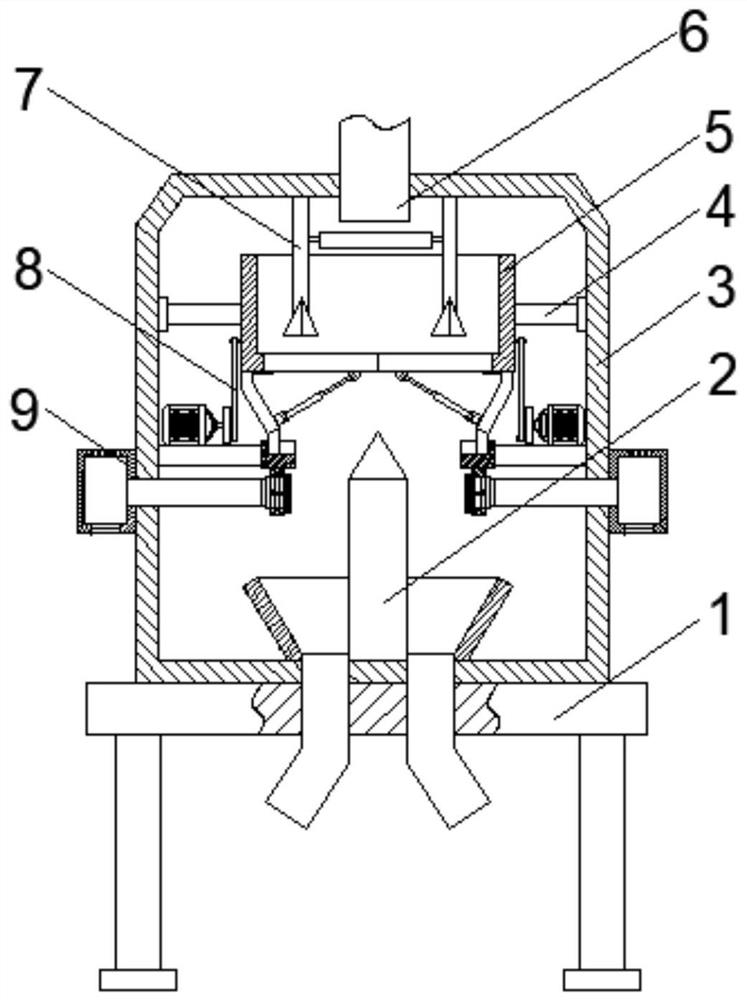 Drying device for grain production and working method thereof