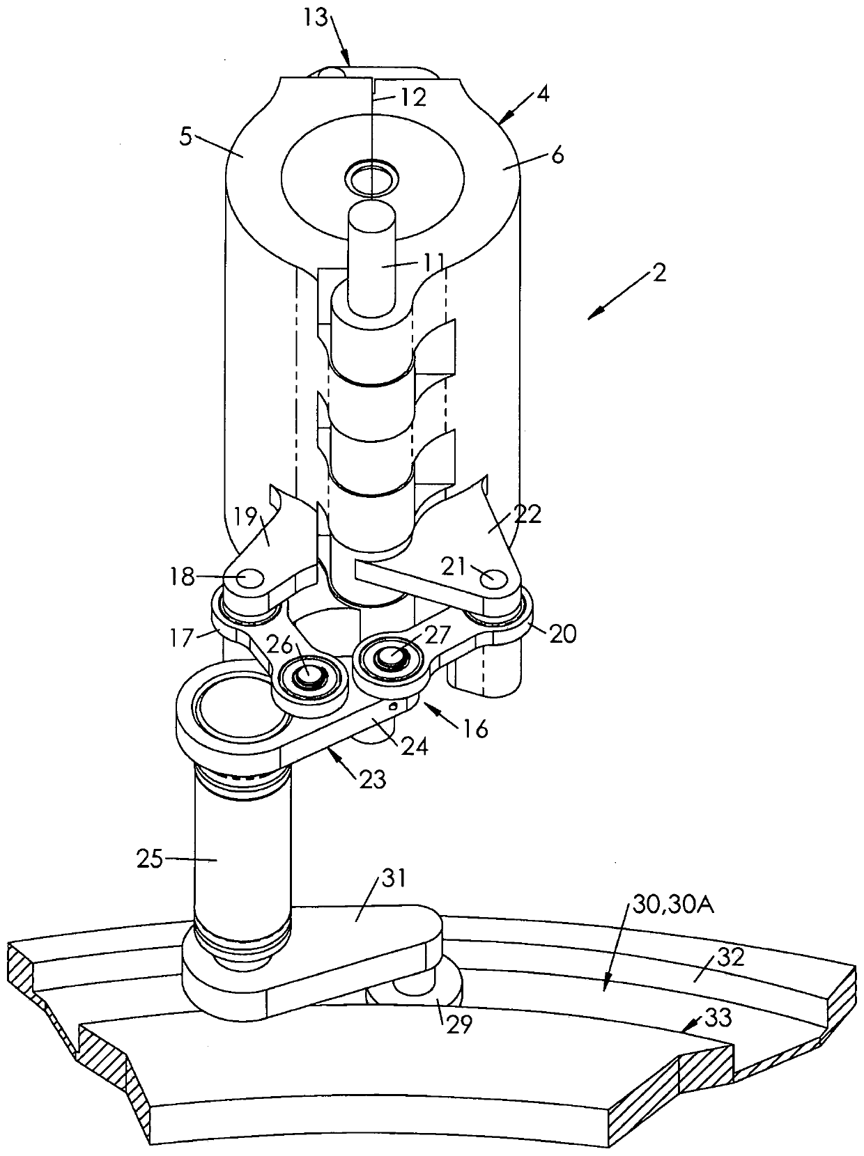 Biaxial mold opening control mechanism