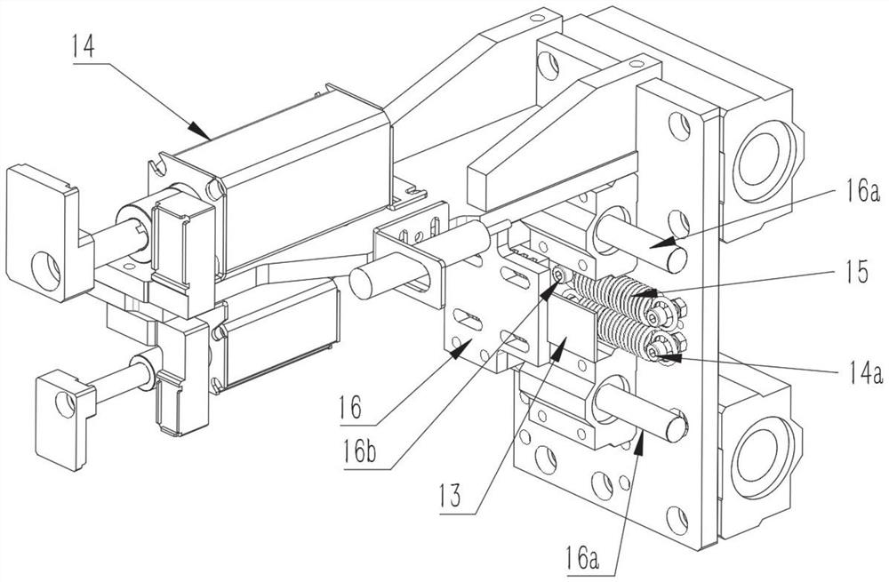 Spring type width adjusting mechanism, bagging assembly and integrated large-width bag feeding packaging machine