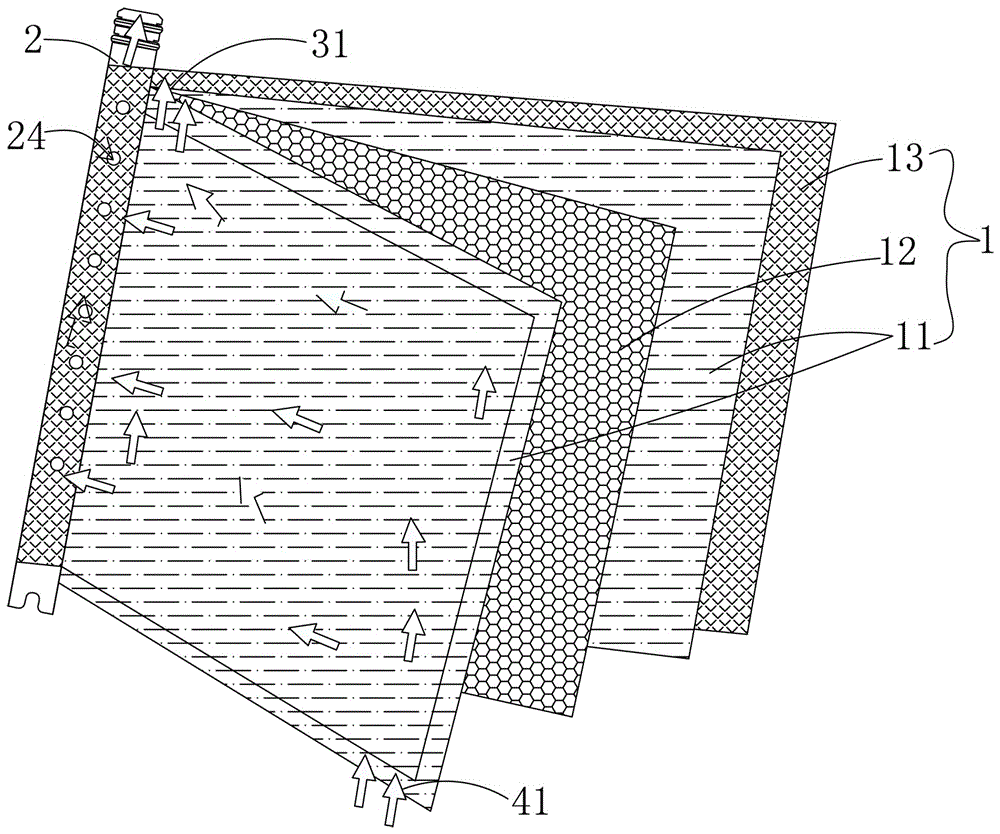 Water-saving membrane component and filter structure thereof